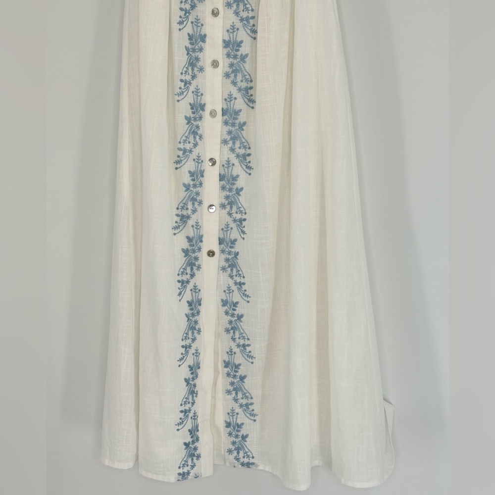 Lulus Embroidered Button Square Front Midi A-Line… - image 8